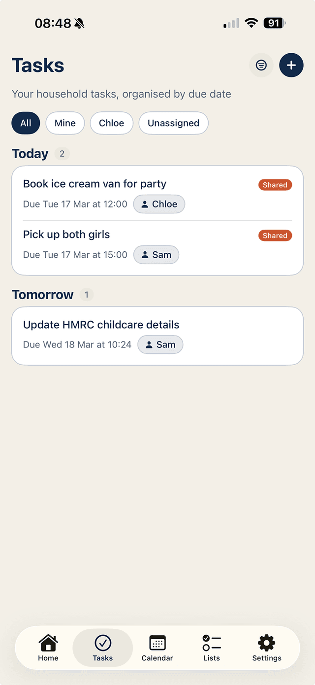 Family Task Management — Noa app screenshot